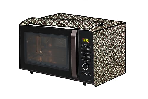 Image of The Furnishing Tree PVC Waterproof Microwave Oven Cover compatible for Whirlpool 20 L Convection Magicook 20BC Luxury Pattern Yellow