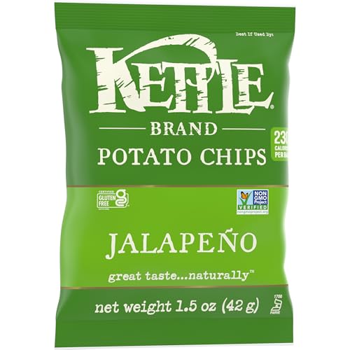 Image of Kettle Brand Potato Chips, Jalapeno Kettle Chips, Snack Bag, 1.5 Oz (Pack of 24)
