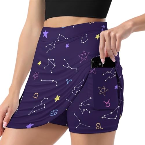 Jupe short athlétique Constellation anti-frottement avec poche de rangement intégrée
