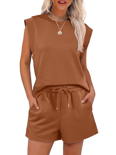 Image of ANRABESS Two Piece Sets for Women 2026 Summer Short Lounge Set Casual Beach Vacation Outfits Spring Sweatsuits Tracksuit