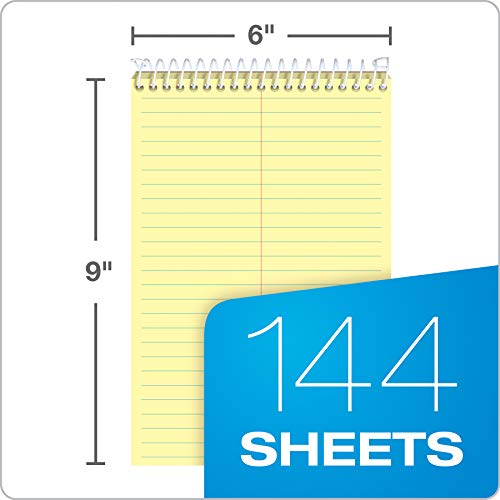 Tops Docket Steno Book, 6" X 9", Gregg Rule, Canary Paper, Green Cover, 144 Sheets (99617) #TOP1