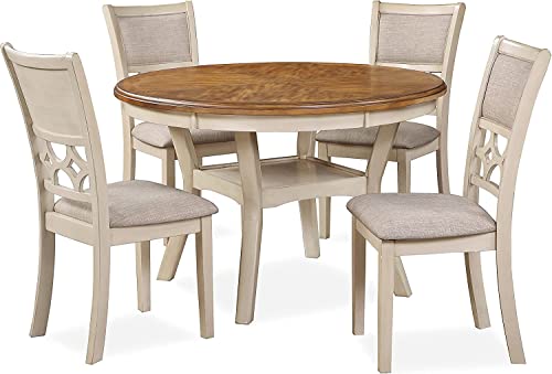 New Classic Furniture Mitchell 5-Piece Dining Set With 1 Table And 4 Chairs, Bisque/Brown #TOP2