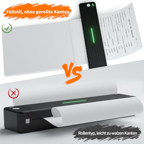 100 Blatt Thermopapier A4 (210mm×297 mm) Unterstützung für Kontinuierlichen Druck, Schnell Trocknendes, Kompatibel für tragbaren Drucker M08F,A40,F2S,MT800 and Other A4 Portable Printers