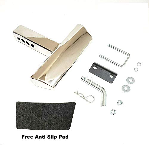 Ubrand 12" Length Towing Hitch Step Bar 2" Receiver Chrome Universal Truck Trailer Rear Bumper Guard #TOP1