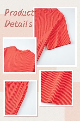 Image of Womens Pajama Sets 2 Piece Pjs Sleepwear Soft Comfy Short Sleeve Tops and Shorts Lounge Set Loungewear Outfit