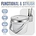 COKTIK 7L Vacuum Insulated Ice Bucket with Lid and Scoop& Tongs，Large capacity Stainless Steel Beverage Bucket for Cocktail, Champagne, Wine, Beer，Large Parties（Milk White Suit）
