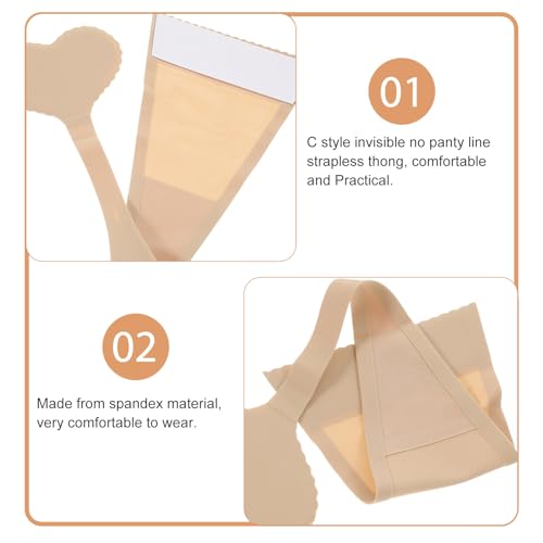 Women One Piece C-line Pants,Heart-shaped Invisible No Panty Line Fun Underwear Thong,Womens Adhesive Panties4