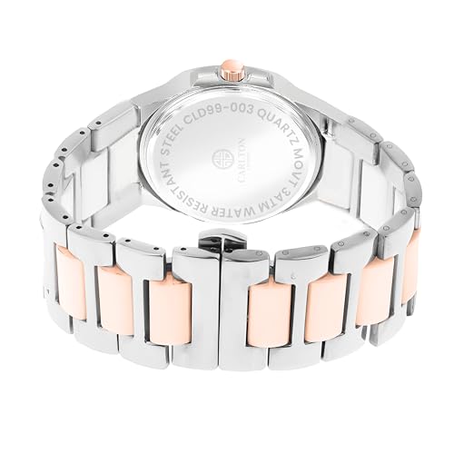 Image of Carlton London Grace Women Analog Watch, Round Dial, Stainless Steel Strap, Quartz Movement, Multi Color Strap, Date Display, 30M Water Resistant