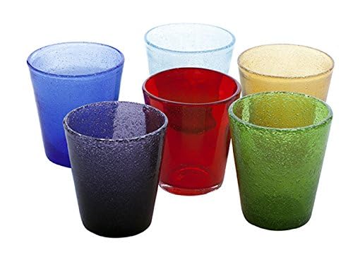 Kaleidos - Set 6 bicchieri Tumbler in vetro soffiato a bocca SURF MULTICOLOR