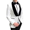 Herenpak Casual Rugular Slim Fit 3 stuks Prom Tuxedos Shawl Rapel Huwelijksmensen (Blazer+Vest+broek) (Kleur : White, Maat : 58)