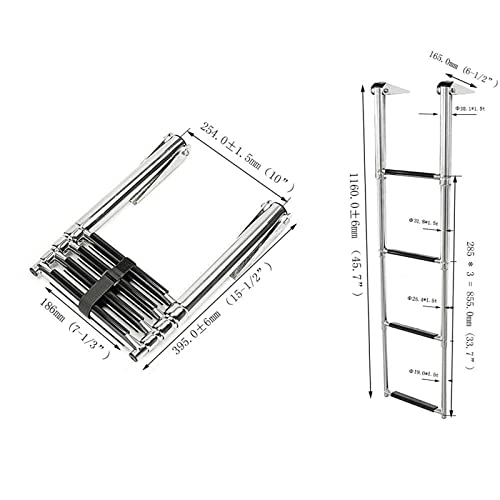 Échelle de bateau en acier inoxydable robuste 4 marches pour yacht de luxe