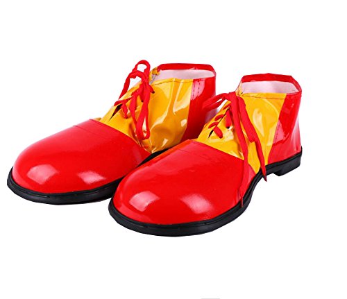 Halloween Clown Shoes Jumbo Large Clown Shoes Halloween Costumes Accessories for Adults-Red