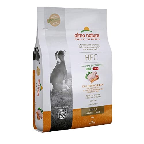 almo nature HFC Adult M-L, Crocchette per Cani Adulti - Pollo Fresco - Sacco da 8 kg
