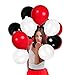 Pack of 100 Red White and Black Latex Balloons Party Decorations Supplies for Valentines Day Christmas Holiday Polka Dot Ladybug Graduation or Birthday