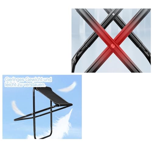 Camping Hocker Tragbarer Klapphocker faltbar, Mini-Falthocker klappbar und Leicht Sitz 30CM für Angeln, Reisen, Wandern, Grillen, Garten, Strand (Schwarz)