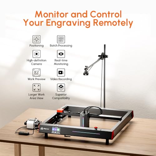 Image of Algolaser Lightburn Camera for Laser Engraver - 5MP HD Laser Engraver Camera with Precise Positioning, Batch Processing, Job Preview, Image Tracking & Video Recording, Work Area 550x800mm