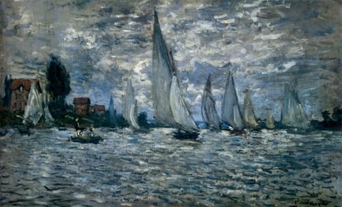 Tableau Monet La Régate à Argenteuil pour décorer un salon élégant