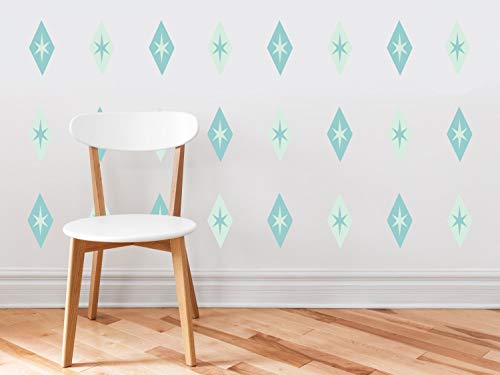 Sunny Decals Diamond and Stars Fabric Wall Decals (Set of 24)