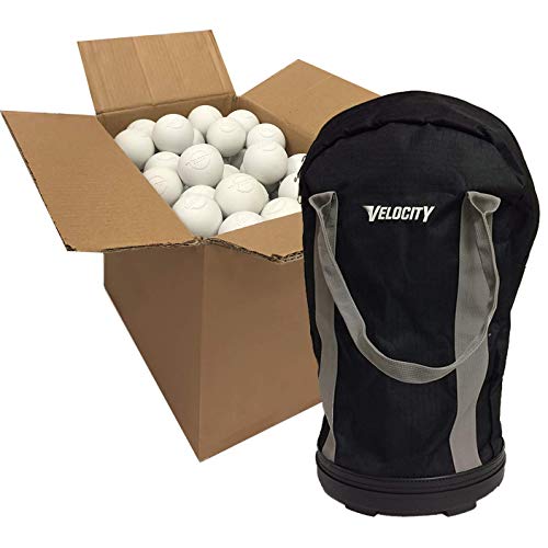 Velocity Lacrosse Balls - Official NFHS, SEI, and College Approved Size - Meets NOCSAE Standard - Approved Competition Colors - White, Full Case of 120 with Ball Bag