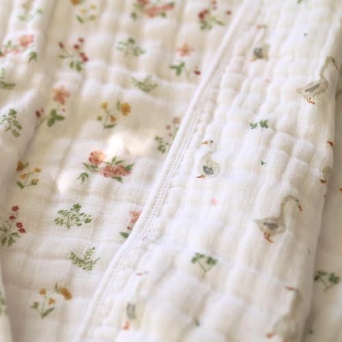 Image of aden + anais Essentials Dream Blanket, Muslin Baby Blankets for Girls & Boys, Ideal Lightweight Newborn Nursery & Crib Blanket, Country Floral