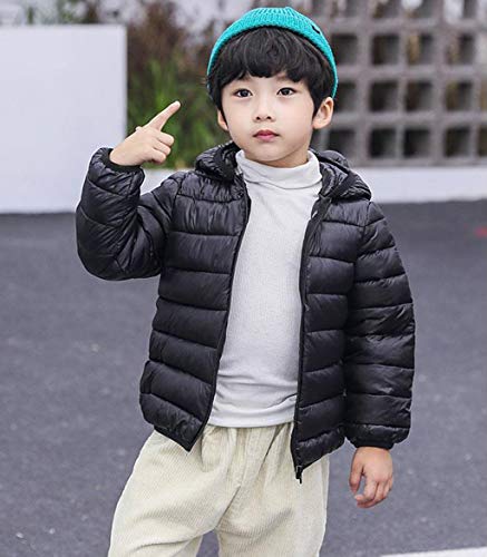 Toddler Baby Warm Jackets Boys Girls Kids Hoodie Fall Winter Coats Outerwear Clothes Windbreaker (Black, 3-4 Years)3