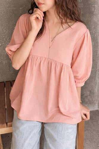 Image of Zilcon Women's Cotton Plain Styles Short Kurti for Women V-Neck Half Sleeve || Kurti for Woman || Short Kurtis for Woman