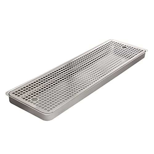 Drip Tray Stainless Steel,Kegerator Beer Drip Trays,30" Length 7" Width Rectangular Stainless Steel Beer Surface Mount Drip Tray,No Drain,for Home Bar Mini Fridge Without Drain,80CM