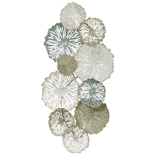 Touch of Class Silas Abstract Metal Wall Art - Sage Green, Slate Blue, Ivory - Dimensional Designs -...