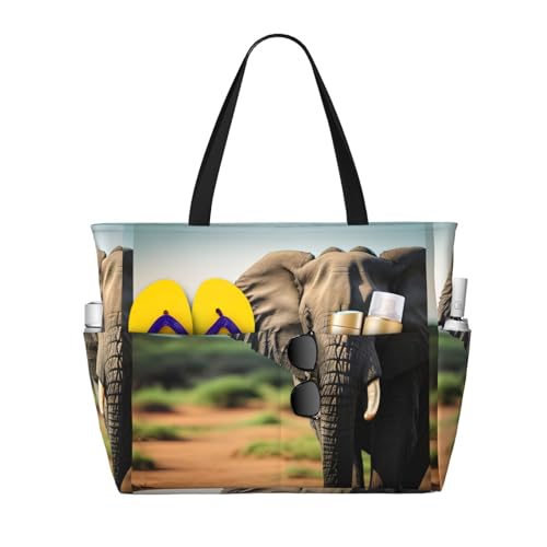 Sac d'été éléphant africain grand format pour vos sorties plage et week-end