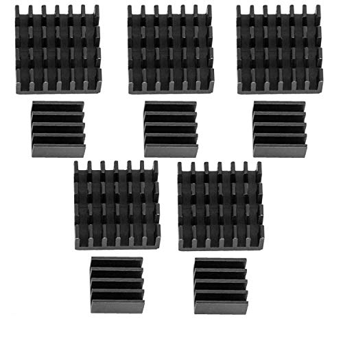 AZDelivery 5 x Juego de 2 Disipadores de Calor de Aluminio Negro pasivo Compatible con Raspberry Pi 3 con lámina Adhesiva Especial conductora de Calor