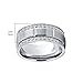 Metal Masters Men's Titanium Wedding Band Ring with Double Row Cubic Zirconia, Comfort Fit Sizes, 9MM Size 9