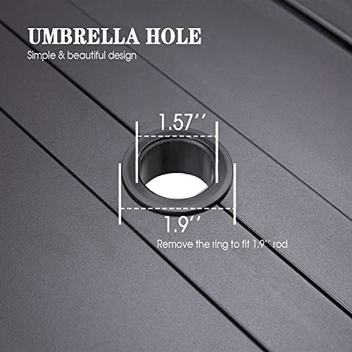 VICLLAX Outdoor Patio Table for 6 Person, 59" x 38" Rectangle Outdoor