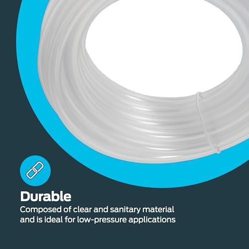 Image of Eastman 1 /4 Inch ID (3 /8 Inch OD) PVC Clear Vinyl Tubing, 20 Foot Length, 98563