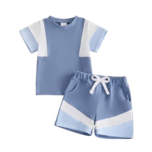 Image of Kupretty Baby Boy Clothes Toddler Summer Outfit Fishing T-Shirt Tees Shirt + Shorts 6 12 18 24 Months 2T 3T Clothing Set