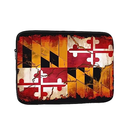 Vintage Wooden Maryland Flag Laptop Sleeve Case 15 Inch Suitable For Notebook Computer Tablet Traveling Carrying Simple Case