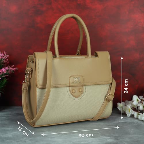 Image of NFI essentials Satchel Bags Ladies Purse Handbag Premium Women Shoulder Travel Bag for Work Gifts for Wife /Mother /Sister Stylish Office College Party Bag
