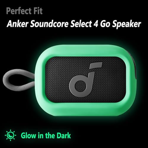 Image of Geiomoo Silicone Case for Anker Soundcore Select 4 Go Speaker, Protective Portable Scratch Shock Resistant Cover (Luminous Green)
