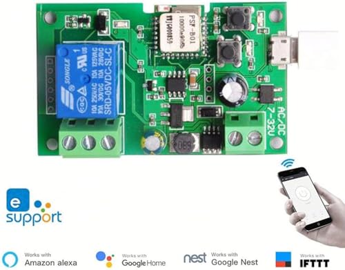 Image of Tuya Smart Home WiFi Remote Door Lock Control Board Module with Timing Function Compatible with Alexa Google Home 433MHz Remote and Tuya App Support DC AC USB Power Input