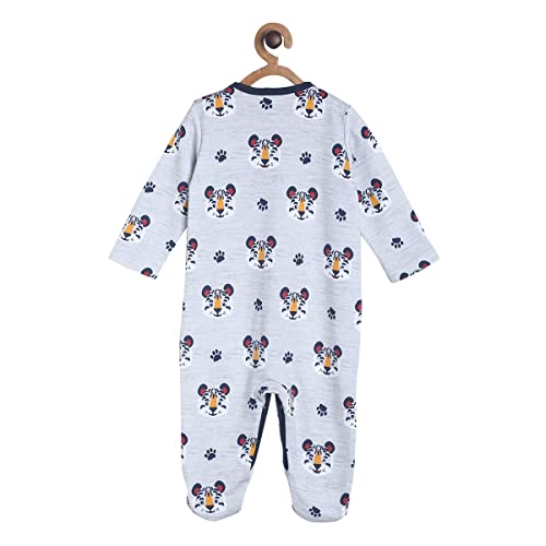 Image of miniklub Boys Off-White Printed Sleepsuit