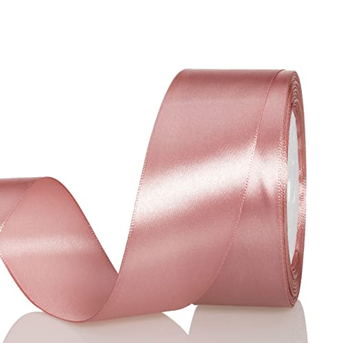 Image of ATRBB 25 Yards 1-1 /2 inch Wide Satin Ribbon Perfect for Wedding,Handmade Bows and Gift Wrapping (Rose Gold)