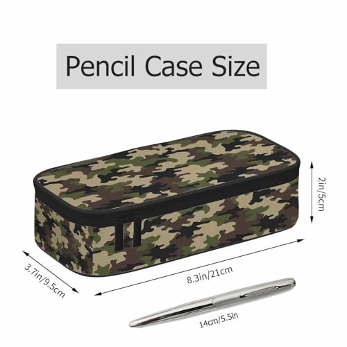 Image of Camouflage Pencil Holder Bag Brown Green Abstract Modern Pattern Pencil Case College Office School for Teens Boy Girl