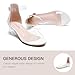 Dufannie White Dress Shoes for Girls Clear Sandals Chunky Girls High Heels for First Communion Wedding Church Partys Ankle Strap Open Toes Shoes for Little Big Kids(3603ClearWhite 12)