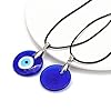 DANLINI Evil Eye Pendant Necklace Resin Leather Rope Chain Turkish Protect Lucky Necklace for Women Men Gifts blue eye necklace gold #4