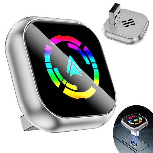 BIZOI 2 en 1 Adaptador CarPlay Inalámbrico, CarPlay Cableado a Inalámbrico Sin Esfuerzo, Bluetooth V5.3 Conexión Estable, USB A/C, Plug & Play Reconexión Automática Compatible con iOS 10+/Android 11+
