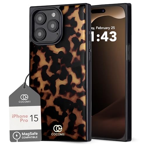 Image of COCOMII Rectangle for iPhone 15 Pro Case, Chestnut Tortoiseshell