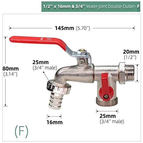 Connecteur de réservoir d'eau IBC 1/2 raccord de remplacement avec vanne à bille - 3