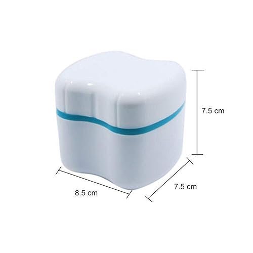 Miniatura 6 de Taza de dentadura, caja de baño para dentadura postiza, caja de baño para limpieza, almacenamiento y recuperación, color aleatorio, 1 pieza