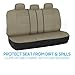 BDK PolyPro Car Seat Covers Full Set in Solid Beige, Front and Rear Split Bench Seat Covers for Cars, Easy to Install Car Seats Cover Set and Accessories for Auto Trucks Van SUV - Solid Beige