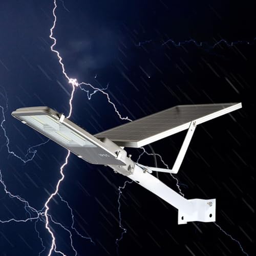 Image of Gigawatts 430 LED 250W Solar Street Light with Wall Bracket & Remote Control 30Ah Battery Inbuilt 39W Solar Panel IP65 Water Resistant Outdoor Lamp for Wall Pathway Garden and Patio (1Pc, Cool White)