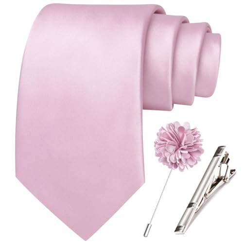 Image of Hi-Tie Men's Extra Long Solid Satin Tie Set 63 Inch /70 Inch Formal Necktie